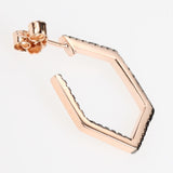 Geometric Hoop Earrings with Black Cubic Zirconia