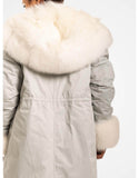 Arctic White Fur Trimmed Parka For Women