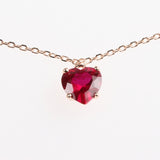 Necklace with Ruby Pendent Heart