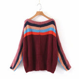 Two-color rainbow contrast sweater