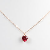 Necklace with Ruby Pendent Heart