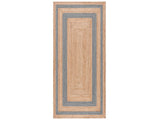 Jute Carpet Rectangle Gray Striped Cotton 70x140