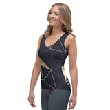 Navy Gold Geometry Tank Top