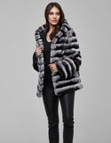 Gray Rex Fur Coat For Women
