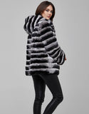 Gray Rex Fur Coat For Women