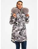 Fox Fur Camouflage Parka For Women