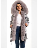 Fox Fur Camouflage Parka For Women