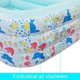 Inflatable Swim Pool for Kids Indoor & Outdoor 70.8" X 53" X 23.6"