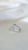925 Silver Diamond Button Statement Ring
