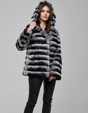 Gray Rex Fur Coat For Women