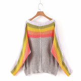 Two-color rainbow contrast sweater
