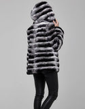 Gray Rex Fur Coat For Women