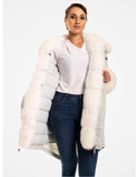 Arctic White Fur Trimmed Parka For Women