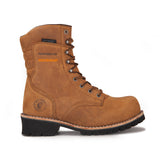 ROCKROOSTER 9 inch GoldBrown Work Boots,Composite Toe,Waterproof AP156