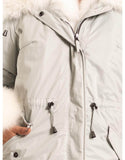 Arctic White Fur Trimmed Parka For Women