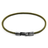 Khaki Green Talbot Silver and Rope Bracelet