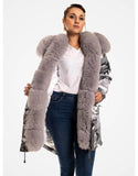 Fox Fur Camouflage Parka For Women