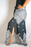 Black Diamond Palazzo Wrap Pants, Hippie Pants, Boho Harem Flow Pants