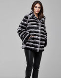 Gray Rex Fur Coat For Women