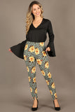 1307 High rise, fitted pants, elastic waist, front split bottom hem.