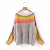 Two-color rainbow contrast sweater