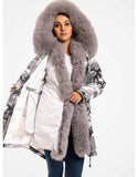 Fox Fur Camouflage Parka For Women