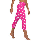 Pink Polka Dot leggings, Capris and Shorts