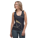 Navy Gold Geometry Tank Top