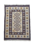 Classical Hand-woven Carpet Rhombus Pattern Double-faced 140x210cm