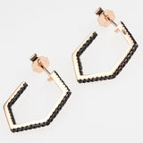 Geometric Hoop Earrings with Black Cubic Zirconia
