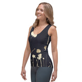Navy Blue and Gold Floral Tank Top