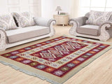 Classical Hand-woven Carpet Rhombus Pattern Double-faced 140x210cm
