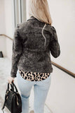 Fashion Gray Wash Button Pocket Denim Jacket