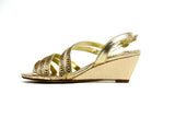 Multi-Strap Evening Wedge Gold