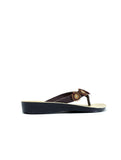 Triple Flower Flip Flop Black/Brown