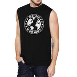 World Best Dad Mens Black Funny Design Tank Top