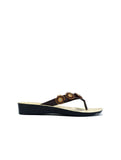 Triple Flower Flip Flop Black/Brown