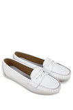 White Leather Casual Loafer Shoes