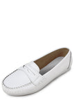 White Leather Casual Loafer Shoes