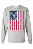 Men's/Unisex Freedom American Pride Distressed Flag Long Sleeve shirt