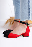Kathy Red-Black Suede Heeled Shoes