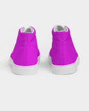 Women's Athletic Sneakers, Hightop Canvas Sports Shoes - Hot Pink