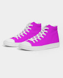 Women's Athletic Sneakers, Hightop Canvas Sports Shoes - Hot Pink