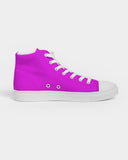 Women's Athletic Sneakers, Hightop Canvas Sports Shoes - Hot Pink