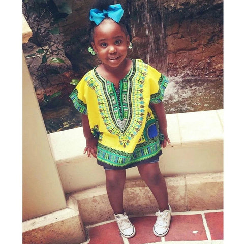 Yellow Kids' Dashiki Shirt (Happie Hour)