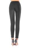 Calison Women's Elastic Waist Black Leggings with Back Pockets