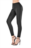 Calison Women's Elastic Waist Black Leggings with Back Pockets