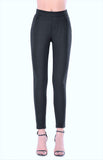 Calison Women's Elastic Waist Black Leggings with Back Pockets