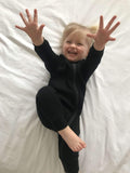 Black Zip up Ribbed Romper Babygrow Sleepsuit 0-3Y Unisex