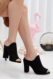 Juliet Black Suede High Heels Shoes